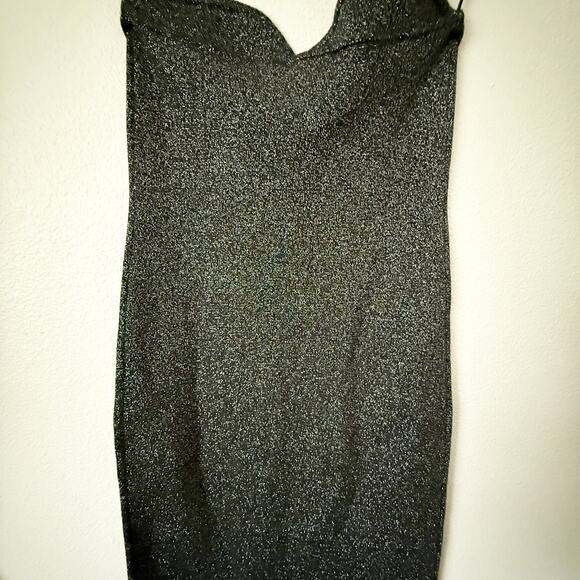 ABERCROMBIE & FITCH | Black Sweetheart Sparkle Strapless Dress | Size Large Tall - Picture 7 of 10